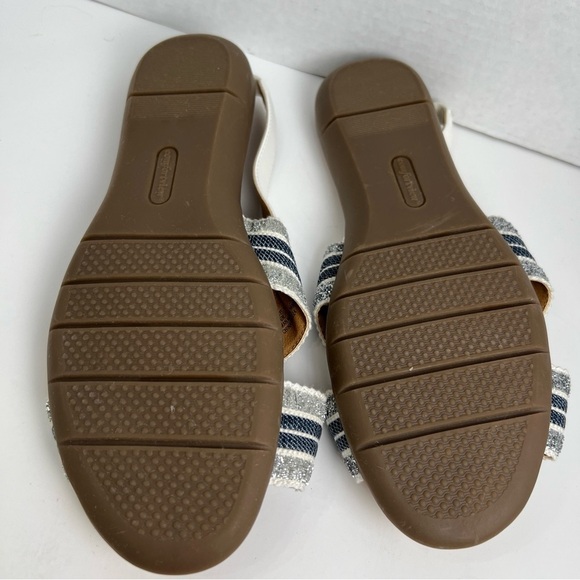 Comfortview Emma Sling BackCross Strap Blue Metallic Gold Womens Sandals Size:9w - Picture 9 of 11